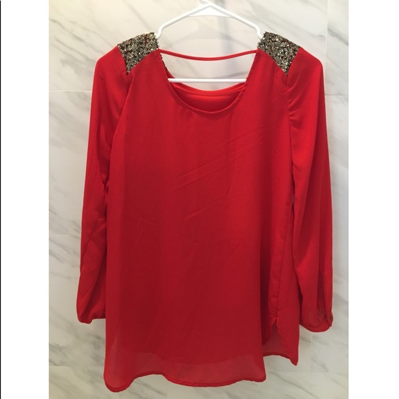 GB Girl red long sleeve blouse - Picture 2 of 2